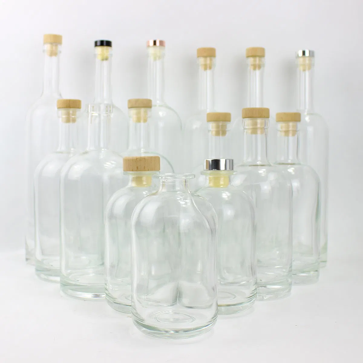 Wholesale 500ml 750ml 1L Transparent Empty Gin Whiskey Liquor Brandy Vodka Wine Glass Bottle