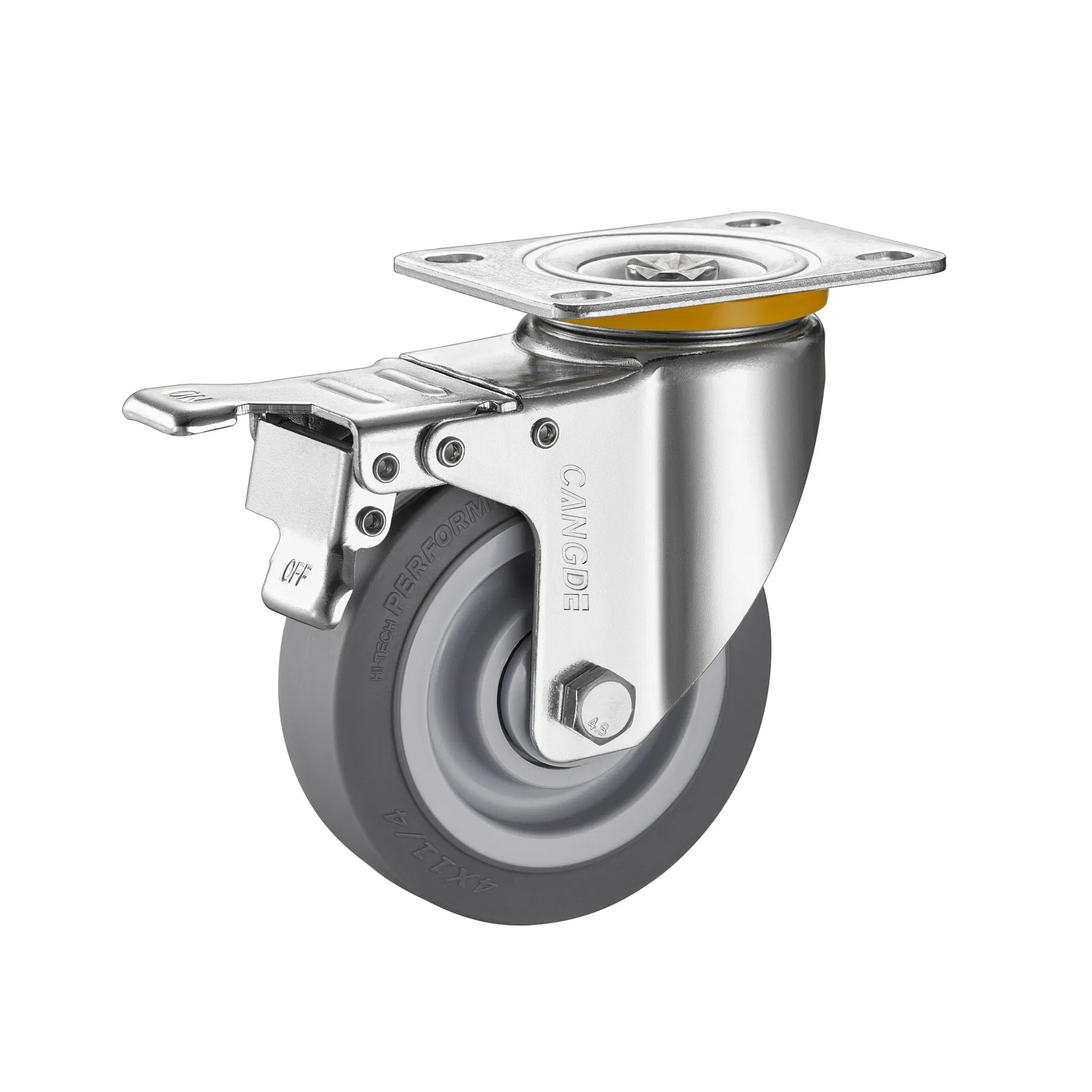 Solve Noise Problems with Our Soft Grey TPR Rubber Casters, 2.5" to 5" for Smooth Mobility