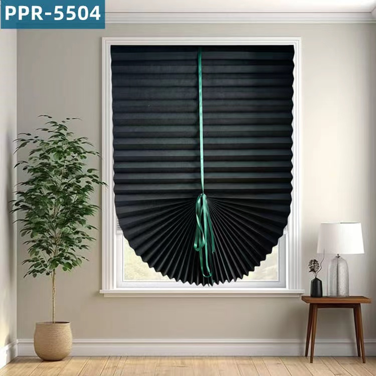 Polypropylene with Ribbon, Pleated Semi-Shading Curtains PPR5504, Can Be Cut and Pasted
