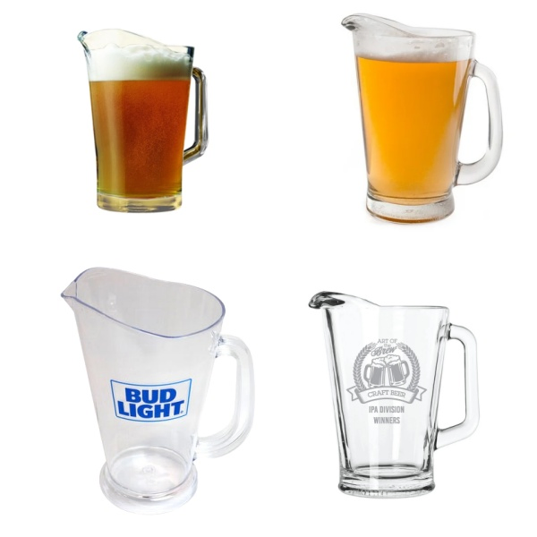 Customized Plastic Beer Pitchers 60oz Stackable Ice Beer Pitcher Water Jug for Bar Use