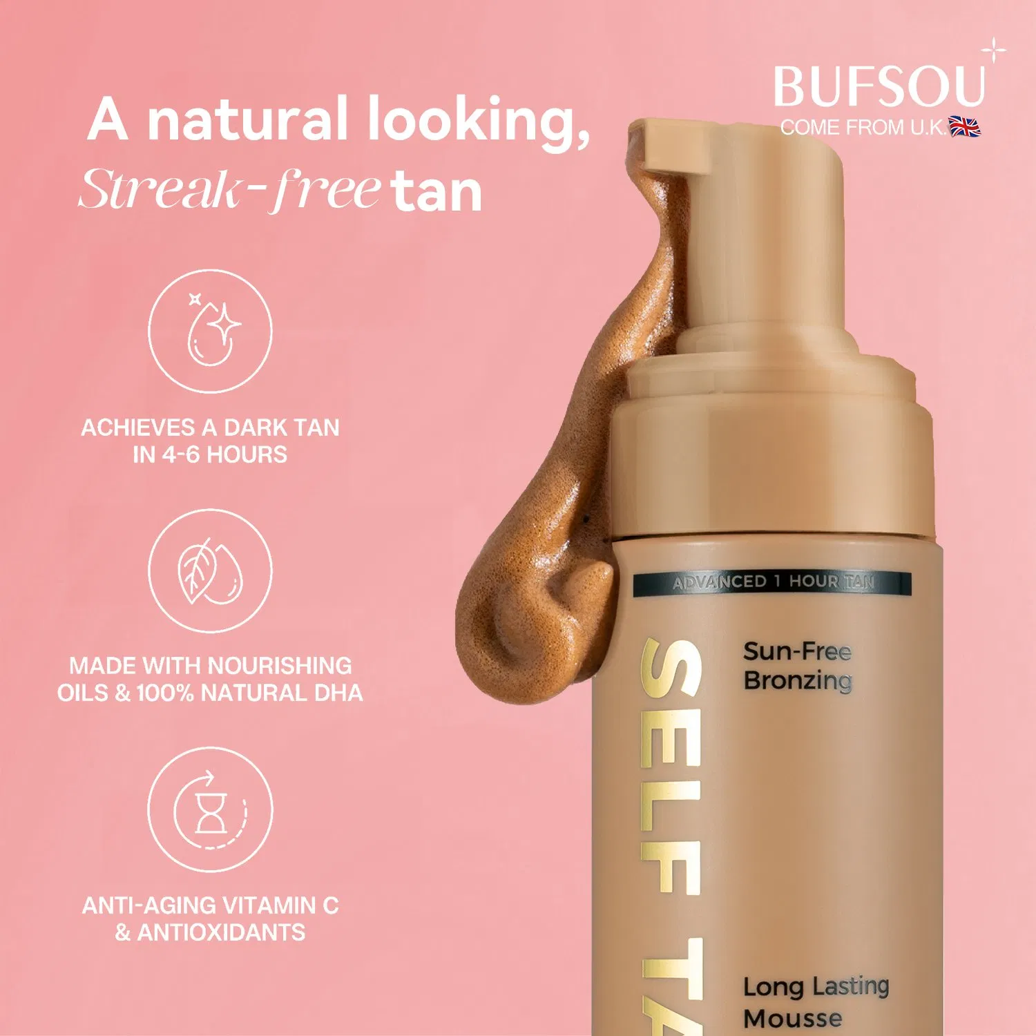 Private Label Charming Skin Color Body Tanner Dark Tan Antioxidant Youth Glowth Vitamin Collagen Vegan Nourish Self Tanner