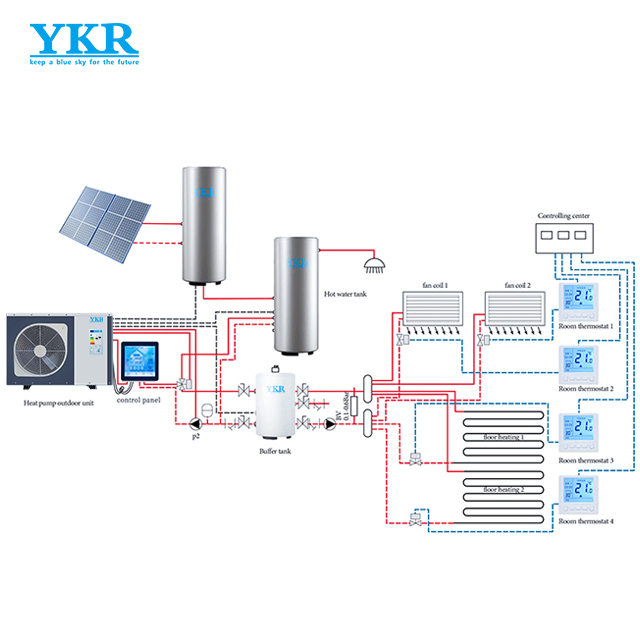 R32 RoHS Approved Ykr Carton Box and Wooden Pallet Split Heat Pump Instant Water Heater Tap