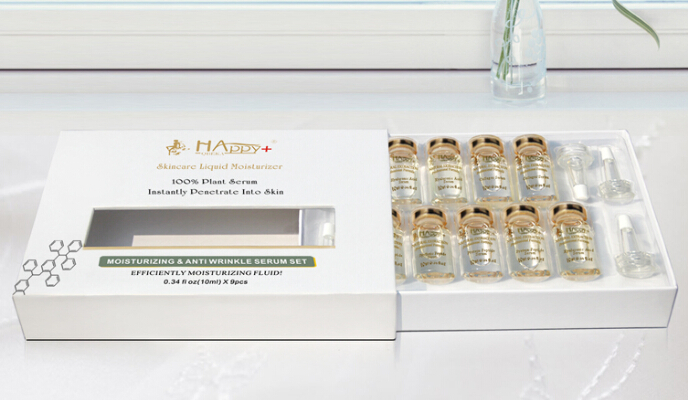 Chinese Skin Care Products Happy+ Qbeka Anti Wrinkle & Brightening Serum Set Whitening Face Serum Hyaluronic Acid Serum