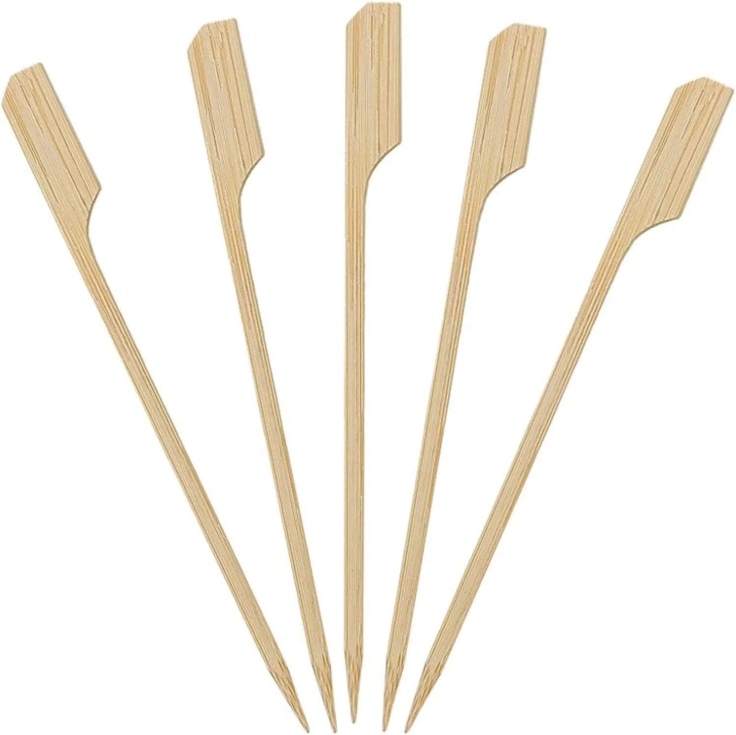 Catering Bamboo Logo Branded 18cm Bamboo Teppo Paddle Skewer Barbecue Souvlaki Skewer