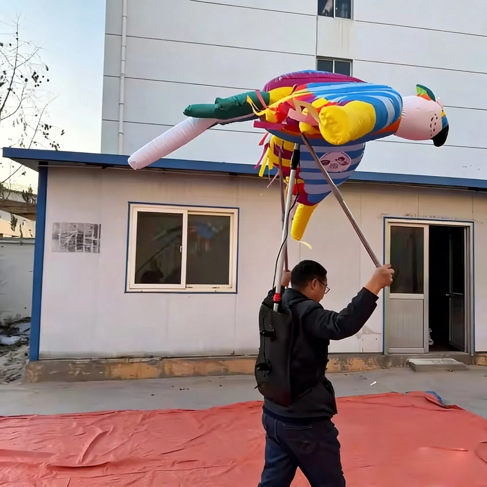 Inflatable Parrot Mascot Costume Cartoon Character for Adults for Cosplay Carnival Parties Performance Props