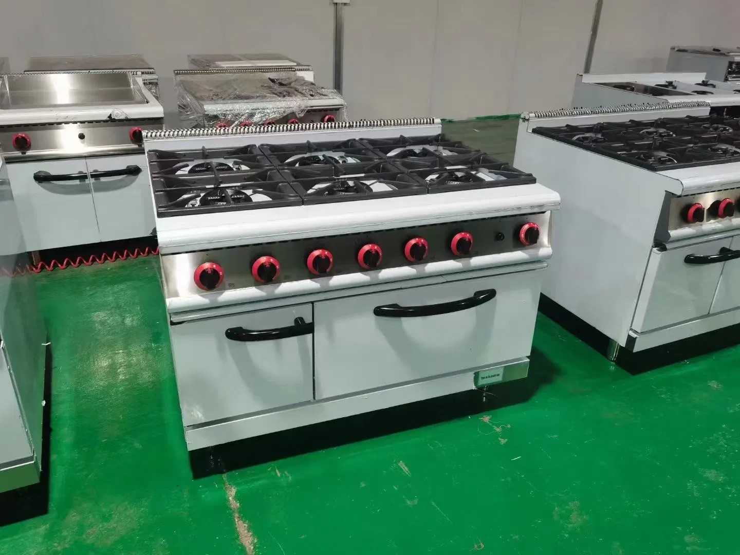 Electric Commercial Cooking Range with Square Hot Plate Combination Oven