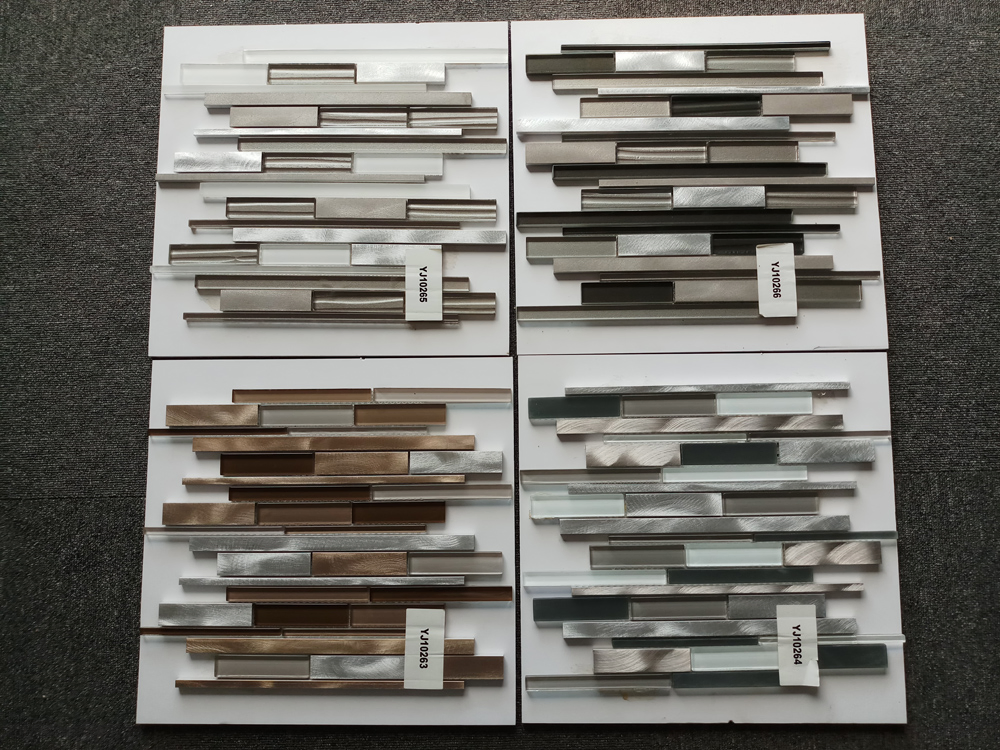 Мозаичная плитка стекло-алюминий 300x300 мм для кухни и ванной