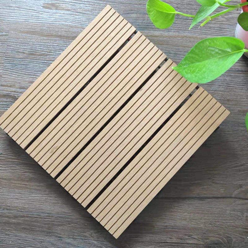 Balcony Outdoor Floor Tile WPC Flooring Wood Texture Solid Decking 300 X 300 X 22 mm Wood Fiber+HDPE WPC DIY Interlock Deck Tile