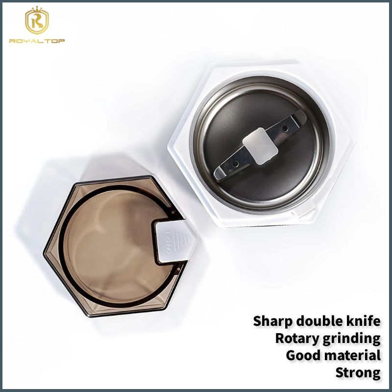 Stainless Steel Coffee and Spice Electric Mill Hexagonal One-Button Electric Grinder for Coffee Beans Spices Herbs Nuts Grains