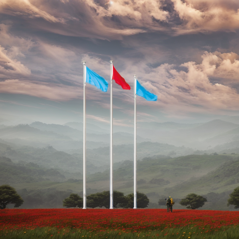 Conic Banner Pole with Powder Coating Base