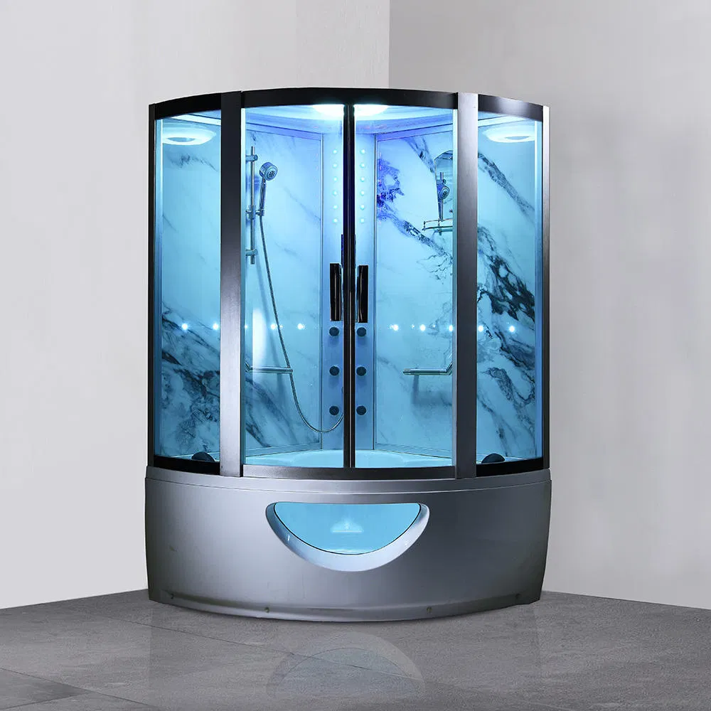 Acrylic Prefab Glass Shower Room Cabinet Enclosure Bathroom Simple Compact Bathtub Shower Combo with Foot Massage