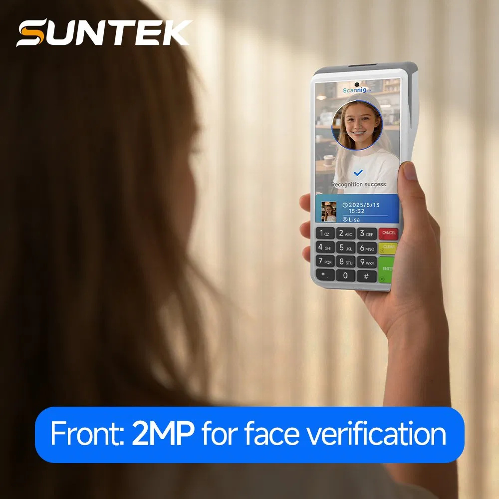 Mini 4 Inch 4G WiFi Barcode Mobile Android 13 POS Device Suntek Touch Screen Handheld POS Point of Sale System