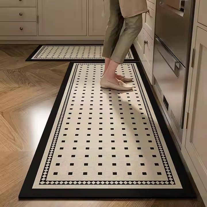 Modern Style Anti-Slip Floor Mat Waterproof Oil-Proof Kitchen Carpet Runner for Living Room Bathroom
