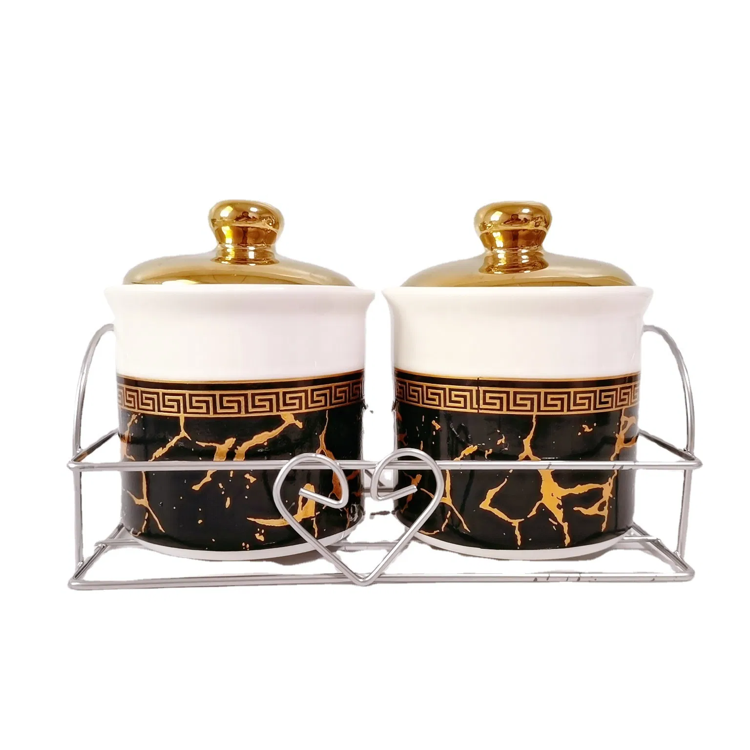 New Design Kitchen Luxury Marble Ceramic Seasoning Spice Sealed Jar