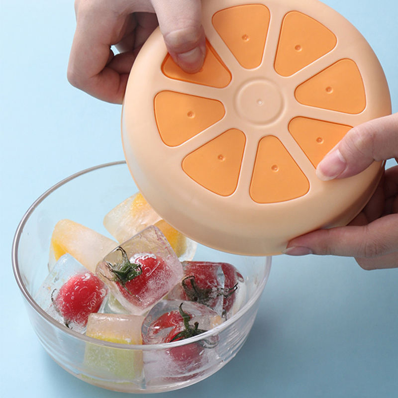 Силиконовая форма для льда в виде апельсина с крышкой