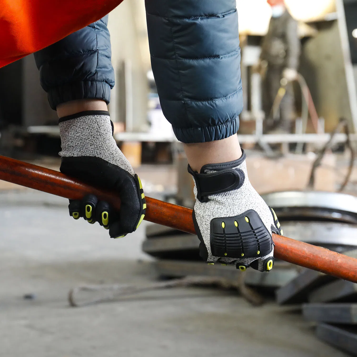 Full Thumb Dipped Heat Resistant Gloves Latex Dipped Cut Resistant Glove