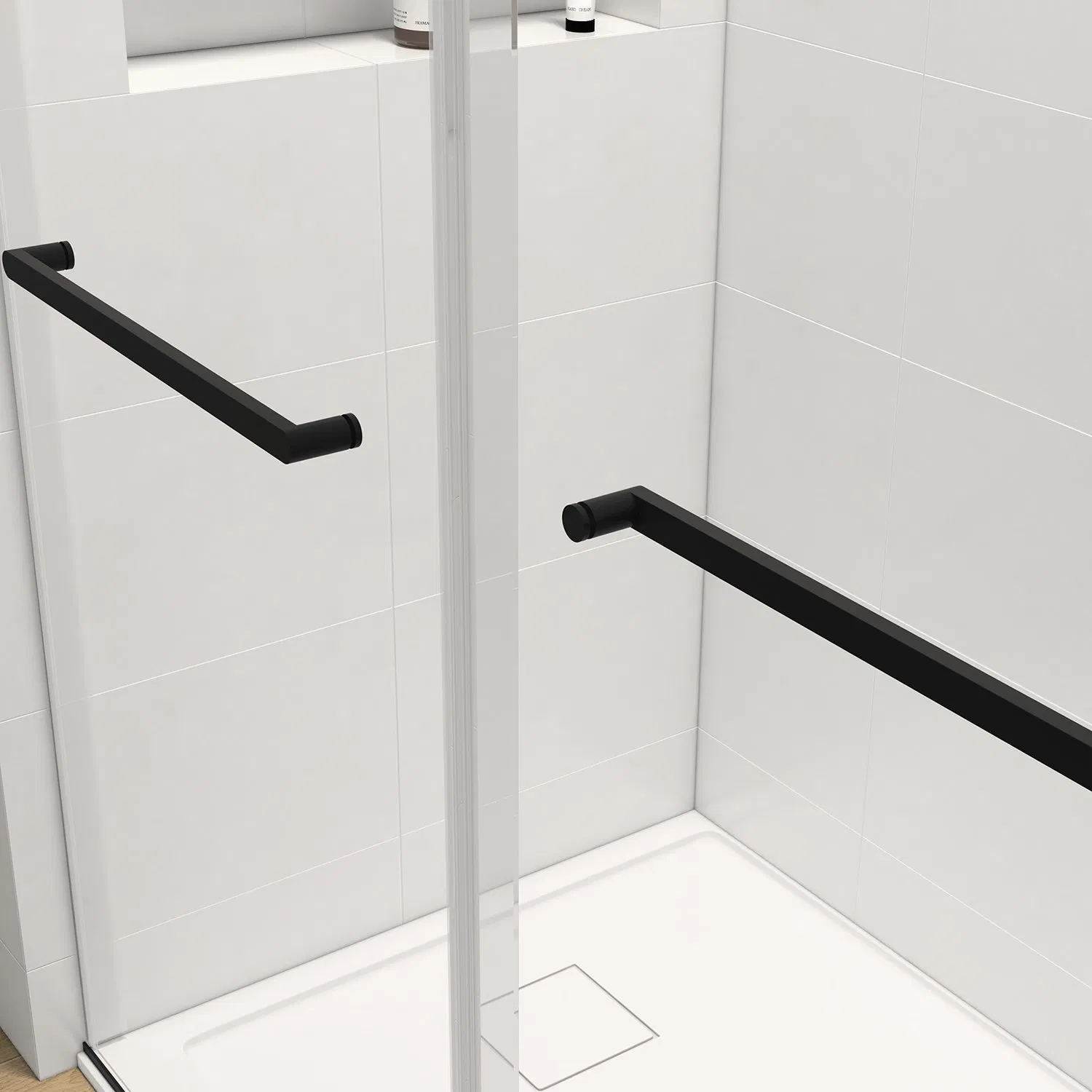 Wholesale Price Frameless Shower Room Stainless Steel Double Sliding Tempered Glass Shower Door