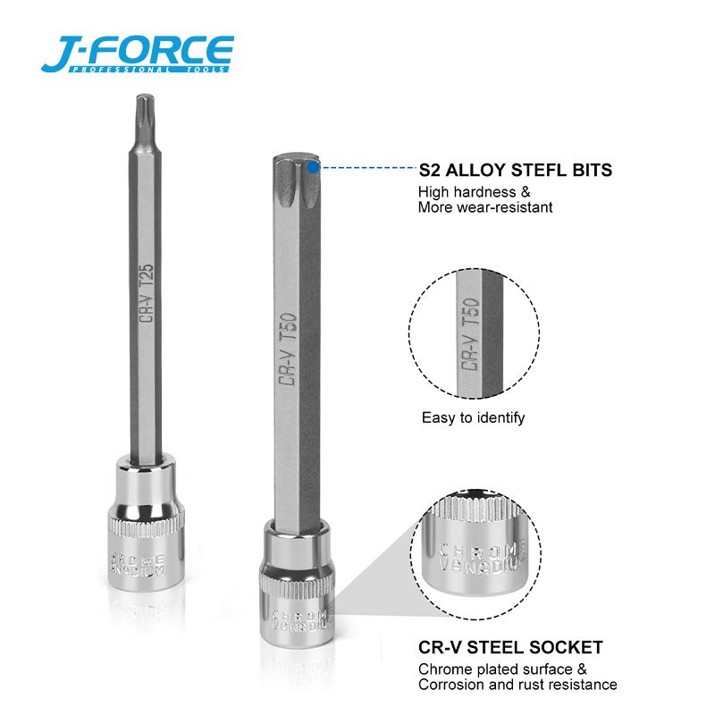 Набор торцевых головок Torx 1/2'' 7 шт, Cr-V