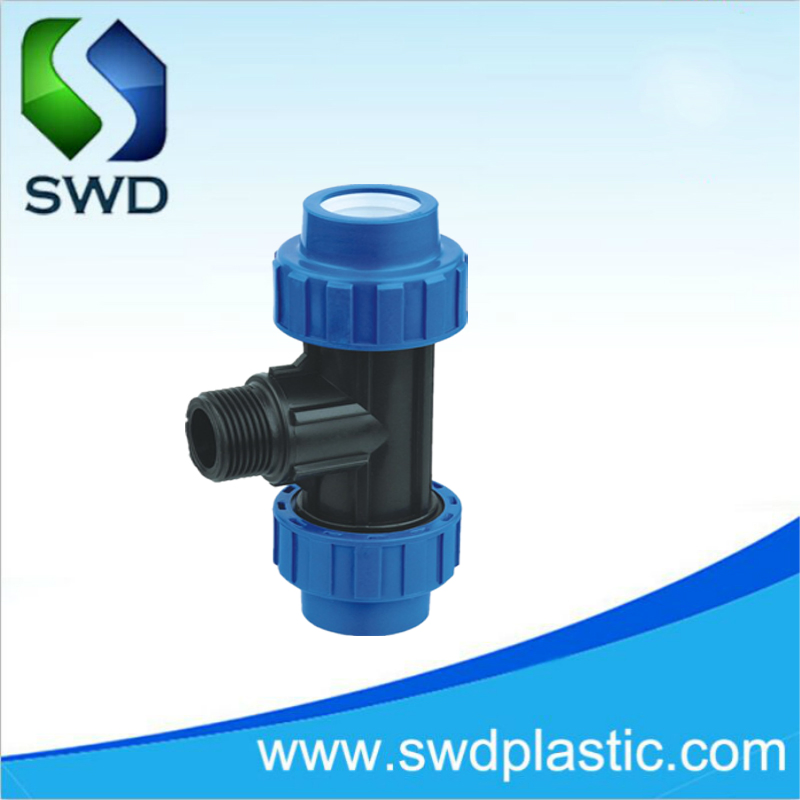 PP Compression Fittings Equal Tee Pn10 Factory Top Quality