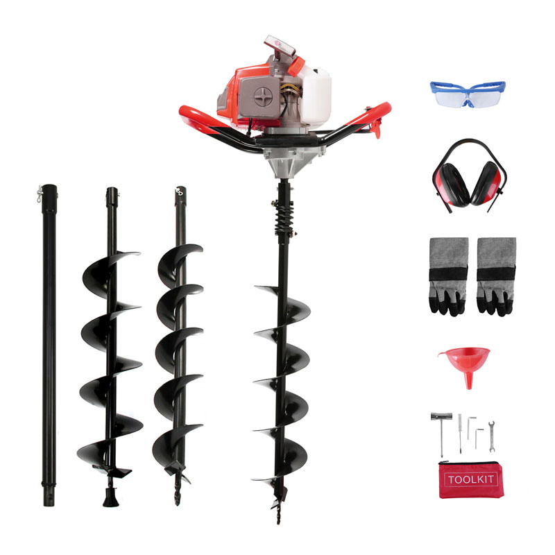 63.3cc Petrol Post Hole Digger Drill Hand Tools Heavy Dut