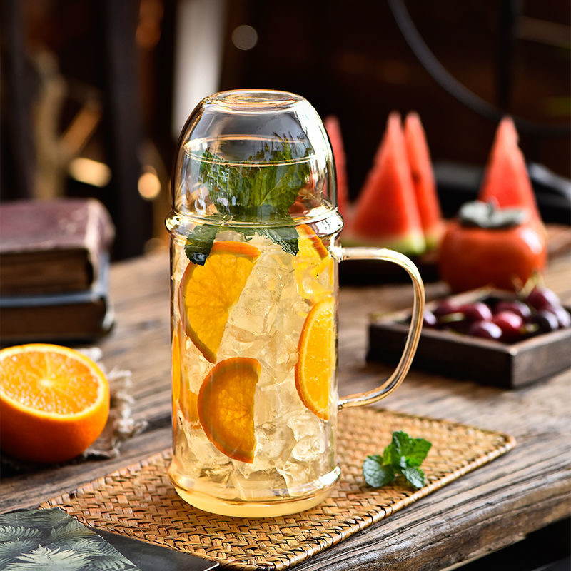 High Borosilicate Glass Pot Large Capacity Teapot Pitcher1.1L Pot Glass Pitcher with Handle