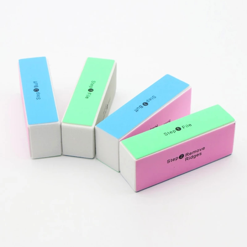 Nail Buffer Block 4 Steps Sanding Polisher Washable Files Nail Art Care Buffing Buffer Sanding Files Shiny Block
