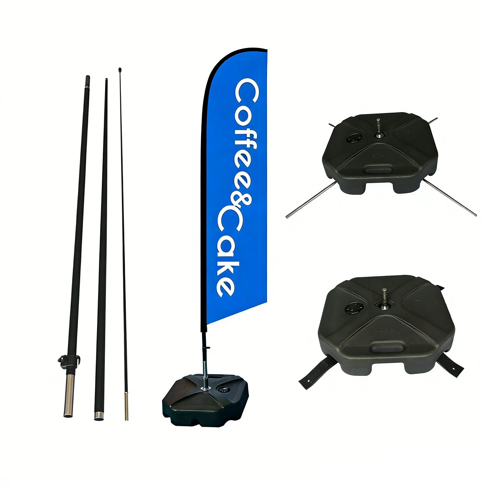 Custom Outdoor Advertising Feather Flag Signs Tear Drop Beach Flags with Post Spike Cross Base Banners Promote