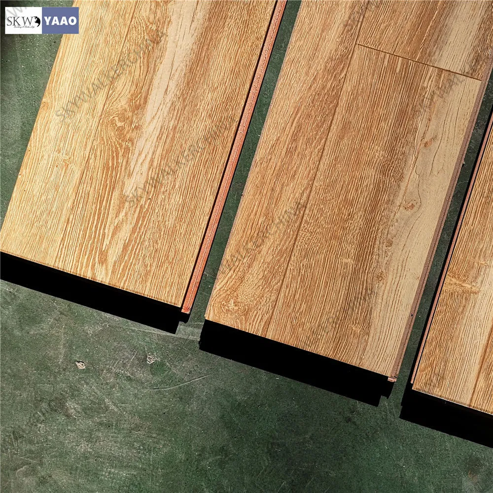 Popular Interior Non-Flammable Wood Grain Composite Flooring Laminate Waxed
