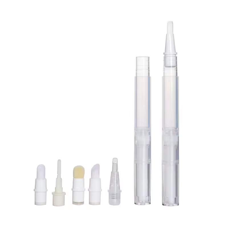 White Clear 2ml 3ml 5ml Vacuum Portable Oil Pen Bottles with Brush