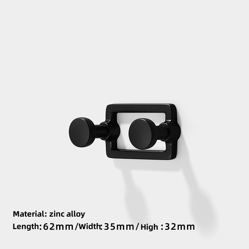 Modern Black Single Row Coat Hooks