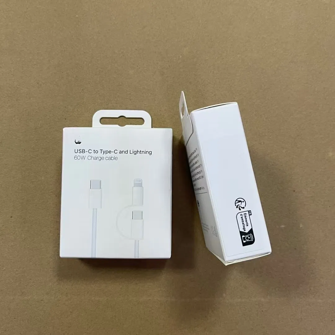 Кабель USB-C/Lightning 2 в 1, 60Вт, 1м