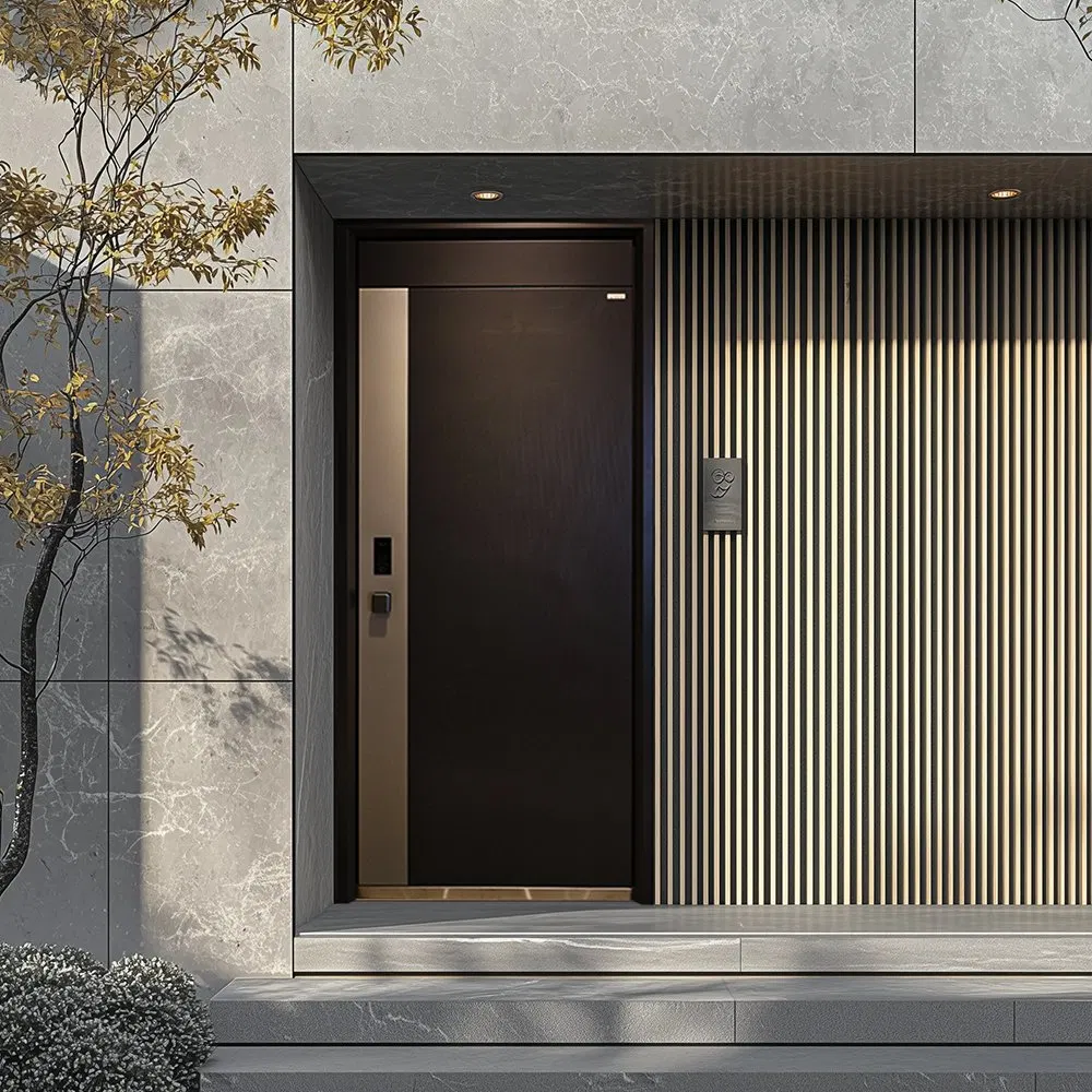 Outdoor Security Door Manual Opening with Stainless Steel Cast Aluminium Finished Surface