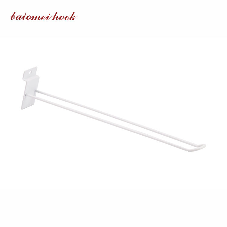 Factory Metal White Double Wire U Shape Display Hook for Slatwall Hook