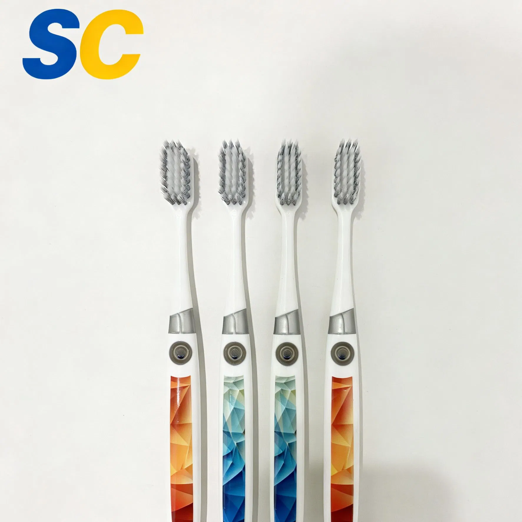 Spiral Bristles Non-Slip Handle Adult Soft Toothbrush