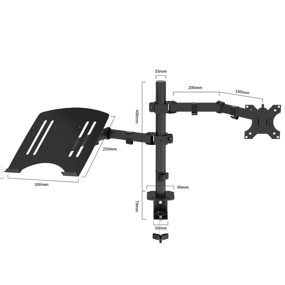 Кронштейн для монитора с регулировкой высоты и двумя рычагами
