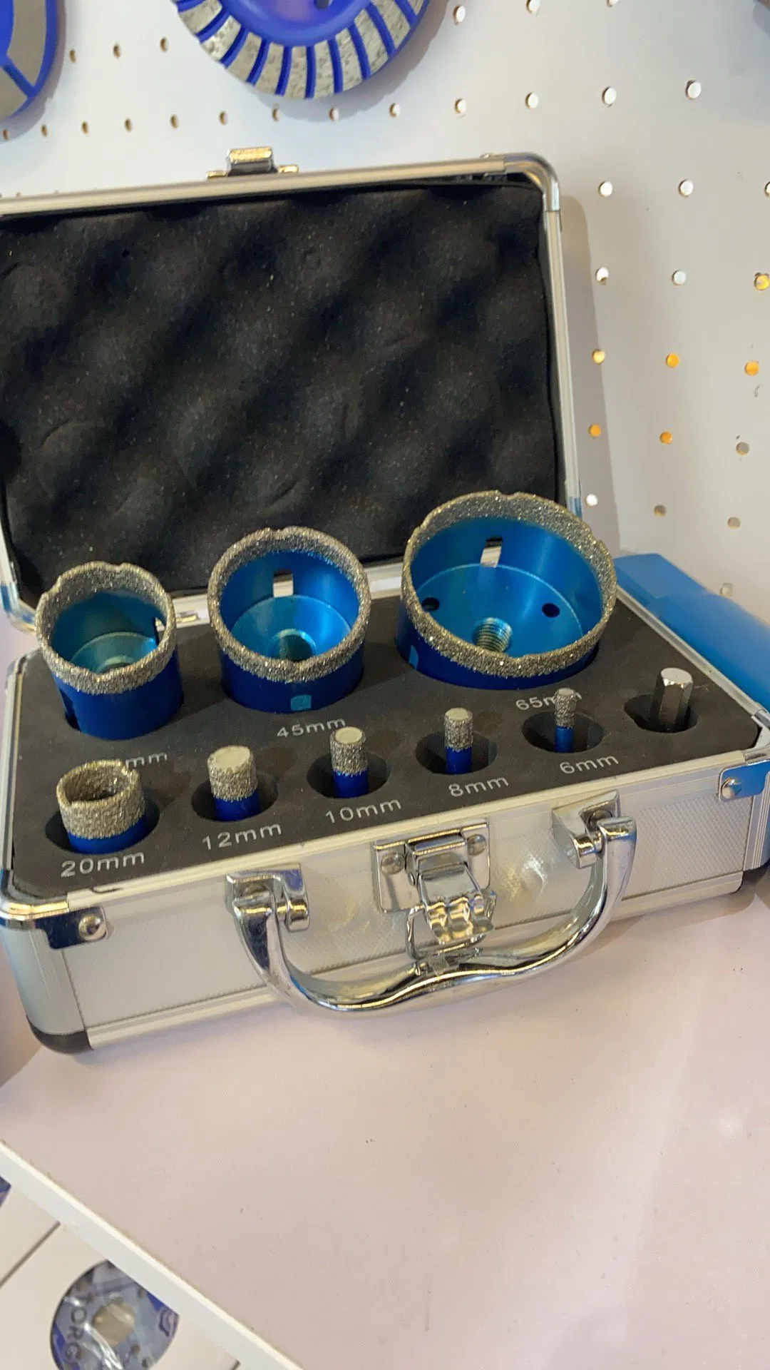 Diamond Hole Saw Kit 9 PCS Serrated Brazing Tile Core Drill Bits Sets for to Ceramic Glass