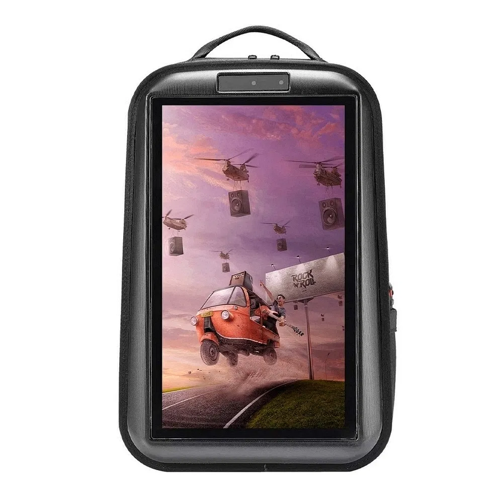 Waterproof LCD Digital Advertising Screen Outdoor Backpack Monitor Display for Street Marketing