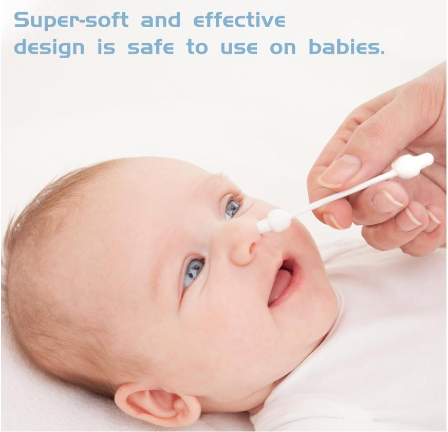 55PCS Kids Children Baby Safety Cotton Swabs for Newborn with Paper Stick