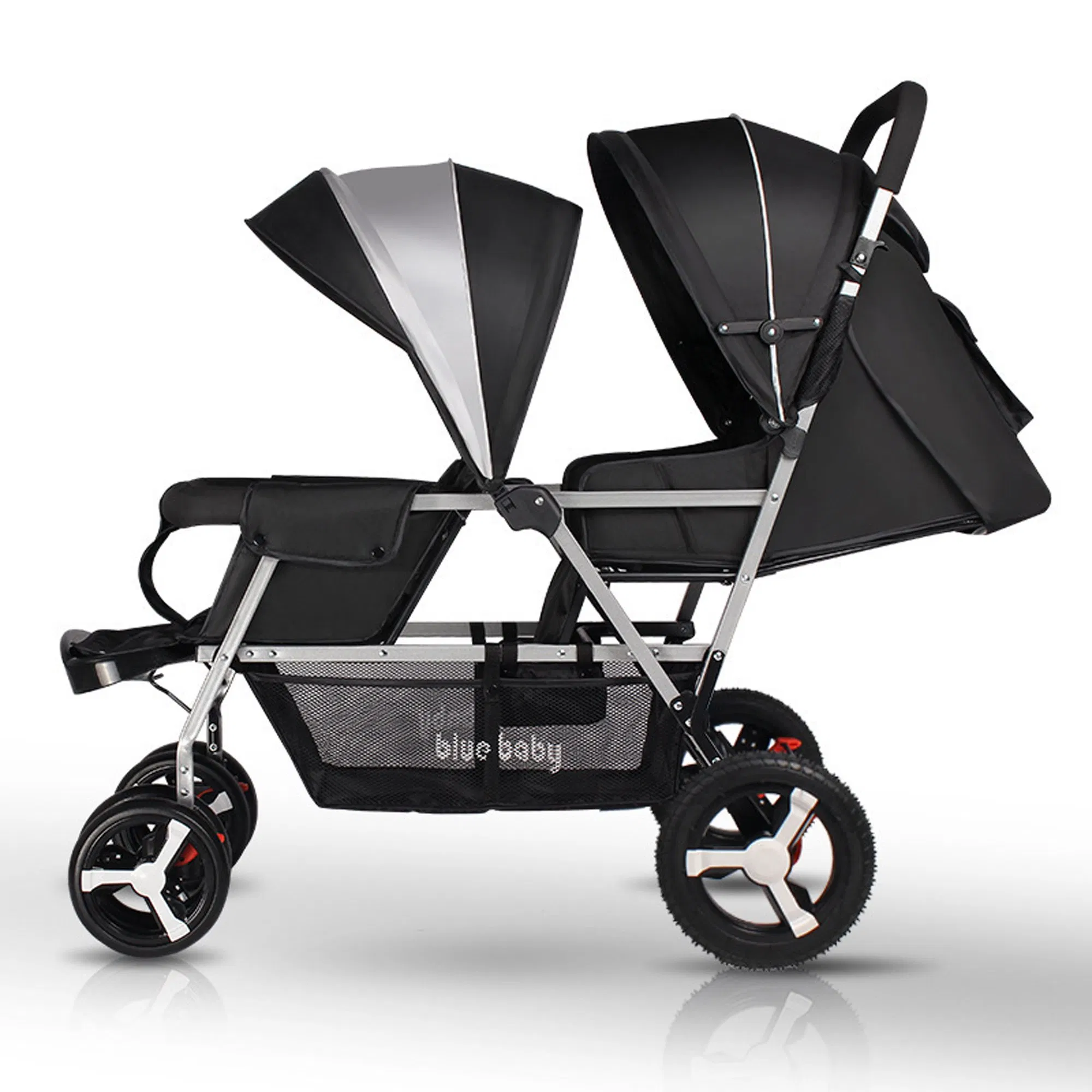 Baby Jogger Lightweight Umbrella Aluminum Walker Twin Glider Double Fold Stroller with Tandem Seating