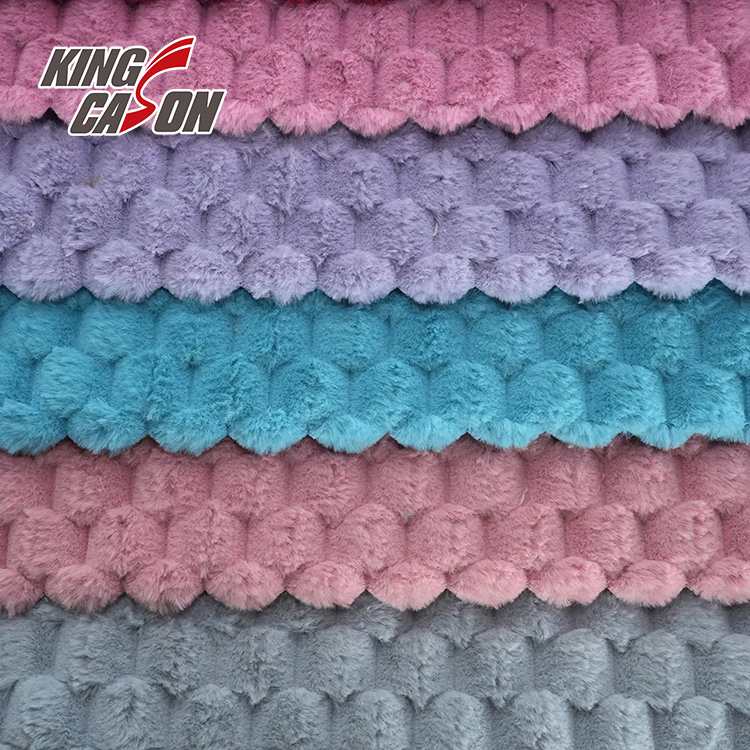 Kingcason Plain Knit Custom Color Turtle Shell Jacquard Apprearl Fabric Faux Fur Fabric