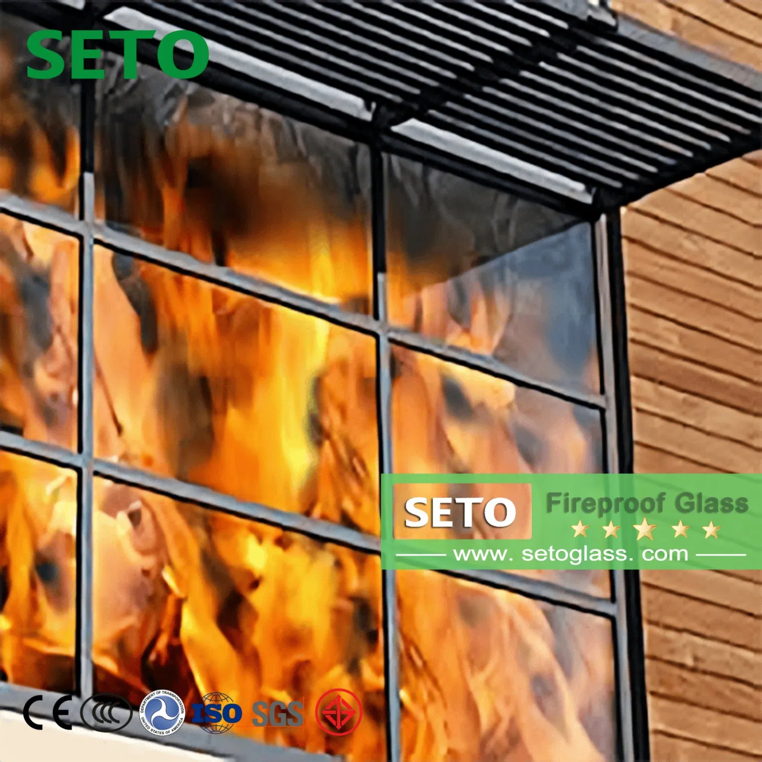 OEM Fire-Rated Glass Clear Tempered Fireproof Glass for Curtain Walls