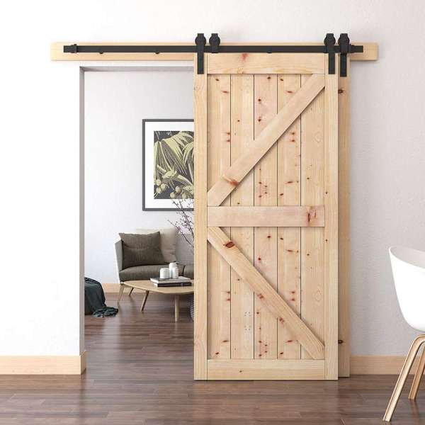 Barn Door Hardware for Furniture with Carbon Epoxy Stainless