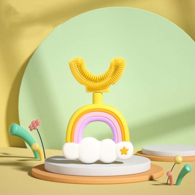 Cute Design Children Tooth Use Soft Silicone U Shape Kid Teeth Brush