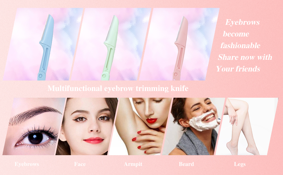 Foldable Private Label Shaving Razor Trimmer Women Facial Eyebrow Razor Shape