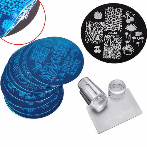Customized Rich Patterns Stainless Steel Round Shape Stamping Nail Plate