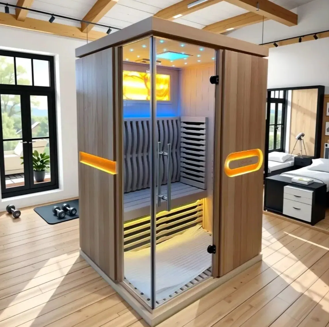 Инфракрасная сауна для дома из красного кедра на 2-4 человек