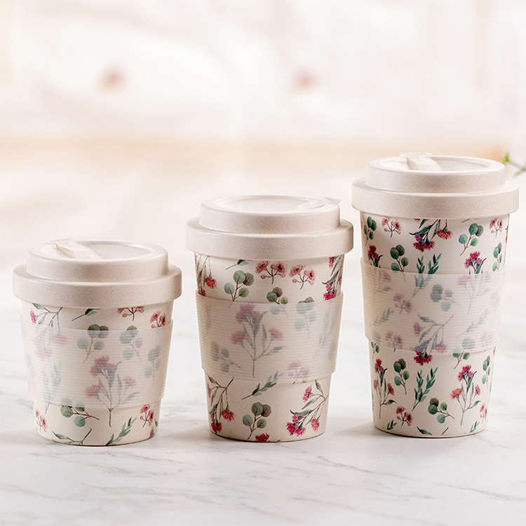 High Quality BPA Free Eco-Friendly Bamboo Fiber Custom Ceramic Coffee Cup Exquisite Nice Look