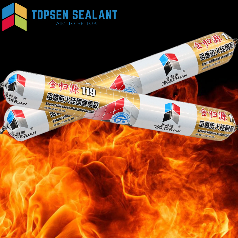 Anti-Aging Fireproof Firestop Solvents Free Weatherproof UV Resistant Silicone Sealant