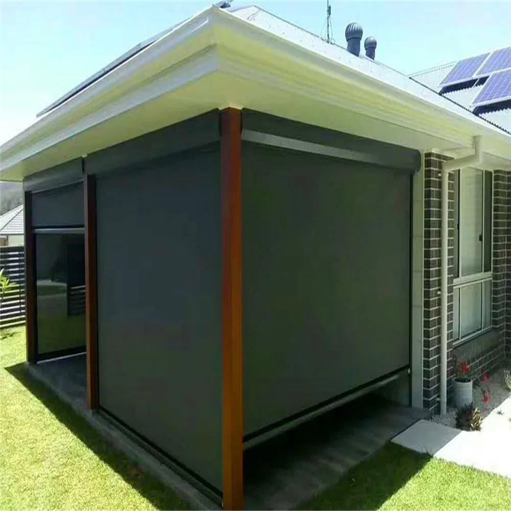 Motorized Windy Protect Outdoor Side Track Zipper Fabric Roller Blinds