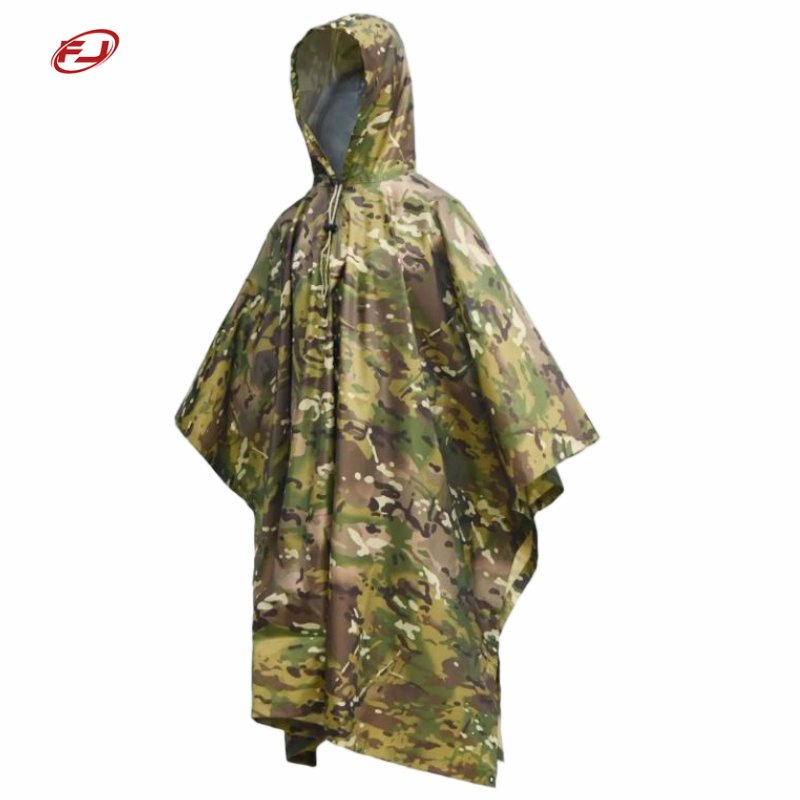 Customized Leisure Camouflage One-Piece Raincoat for Outdoor Enthusiasts